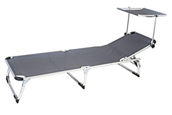 AVANTI TRENDSTORE - Beach - Sdraio a 3 Gambe d'appoggio e tettuccio Parasole, con Telaio in Alluminio e Tessuto in Rete Traspirante Grigia. Dimensioni características