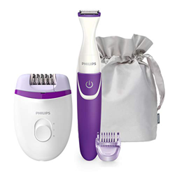 Philips Satinelle Essential Set Epilatore Compatto con Cavo, Bianco/Viola en oferta