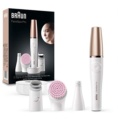 Braun FaceSpa Pro 912, Epilatore Donna Tutto-In-Uno, Incluso Epilatore Per Il Viso Con Dieci Micro Fori, Testina Tonificante E Spazzola Di Pulizia, Ri
