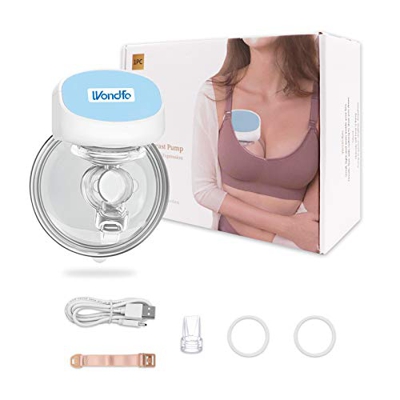 Wondfo tiralatte elettrico tiralatte indossabile con modalità massaggio pompa portatile silenziosa ricaricabile per uso domestico (180 ml, 24 mm)