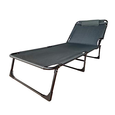 Lettino Prendisole Pieghevole Sdraio da Giardino Schienale Regolabile Lettino a Sdraio per Prendere Il Sole Telaio in Alluminio Perfetto per Spiaggia 