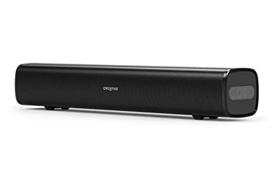 Creative Stage Air la Soundbar under-monitor per computer, portatile e compatta alimentata tramite USB , radiatore passivo per bassi potenti, Bluetoot