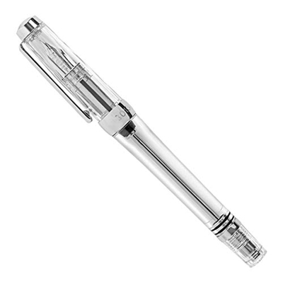 Yete Wing Sung - Penna stilografica in resina trasparente, con punta extra fine EF/F, scrittura scorrevole, grande capacità di inchiostro, facile da r