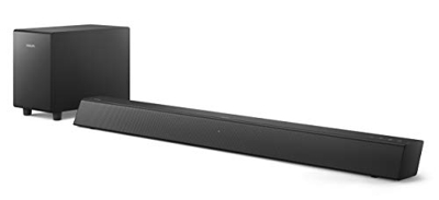 PHILIPS AUDIO B5305/12 Soundbar Bluetooth con Subwoofer Wireless, 2.1 Canali, 70 W, HDMI ARC, Design Geometrico con Staffa per Montaggio a Parete, Mod