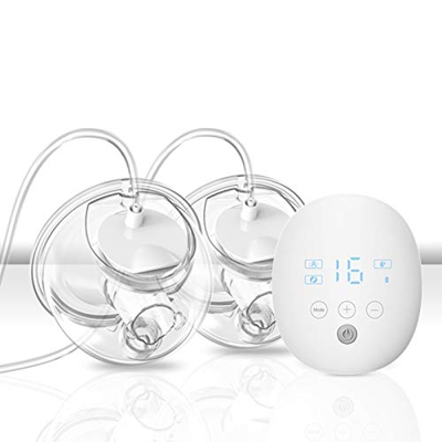 Tiralatte a mani libere， breast pump indossabile tiralatte portatile doppia pompa Elettrico per l'allattamento al seno senza dolore ，Regolabile 16 Liv