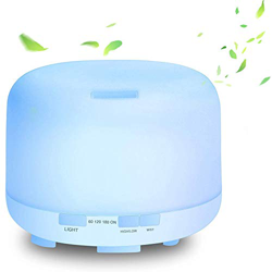 Umidificatore Per La Casa 500ml （7 Led A Colori Variabili 2 Modalità Nebbia D'Acqua 4 Impostazioni Timer Spegnimento Diffusore A Ultrasuoni Oli Essenz características