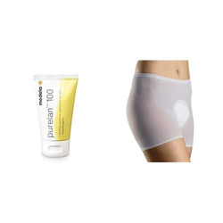 Medela Purelan 100 Crema alla Lanolina per Capezzoli, 37 g + Medela Post-Natal Pants Pantaloncini, L/XL, Confezione da 4 Pezzi características