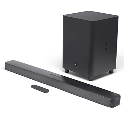 JBL BAR 5.1 Surround, Soundbar Bluetooth con Subwoofer Wireless per TV e PC, Telecomando, Dolby Digital 5.1, HDMI, Connessione Ottica, Ultra HD 4K Pas