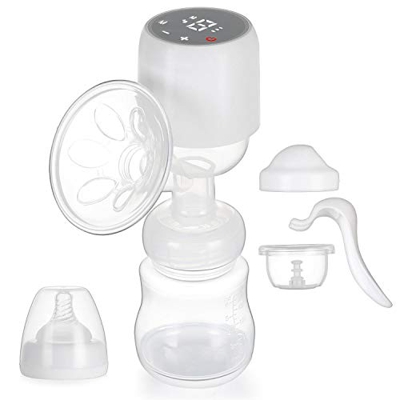 Fascol Tiralatte Elettrico o Manuale 2 in 1, Tiralatte Portatile Ricaricabile con LED Touch Display e Modalità di Massaggio, Senza BPA, Bianco