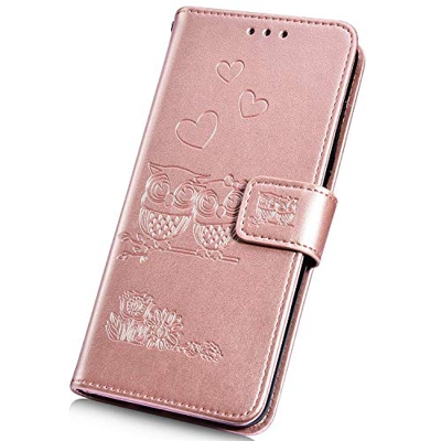 Surakey Cover Compatibile con Samsung Galaxy A7 2018/A750 Custodia Flip Pelle Modello Gufo Case Libro Portafoglio Cover con Supporto Porte Carte Custo