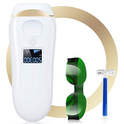 Laser Epilatore 500300 Flash IPL Epilatore a Luce Pulsata 5 impostazioni di intensità per viso e Corpo Professionale Senza Dolore per Casa