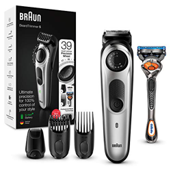 Braun BT5265 Regolabarba Uomo, Rifinitore e Tagliacapelli con Lame Affilate di Lunga Durata e 39 Impostazioni di Lunghezza, Nero/Argento Metallizzato, precio
