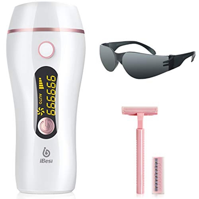 iBesi Epilatore Luce Pulsata IPL, Dispositivo di Epilazione per Donna e Uomo con 999,999 Flash, Professionale Indolore Depilatore Uso Domestico (bianc