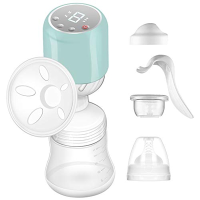 Tiralatte Elettrico e Manuale 2 in 1 Massaggio Professionale Portatile incluso Set Ciuccio e Cavo USB Ricaricabile, Funzione Suck a 9 Livello Automati