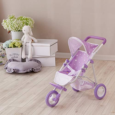 olivia' S Little World ol-00006 bambola passeggino, viola/bianco