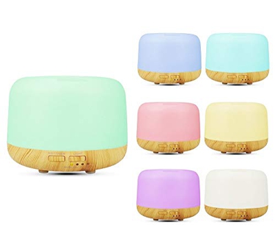 300ml Diffusore di Oli Essenziali, Diffusore di Aromi Ultrasuoni con Modalità Sonno, Umidificatore Ambiente Bambini, Diffusore Ambiente Luci Notturne 