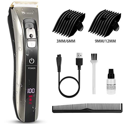 Tagliacapelli, tagliacapelli uomo cordless impermeabile Nivlan, kit professionale per taglio capelli con pettine guida a doppia estremità, ricaricabil