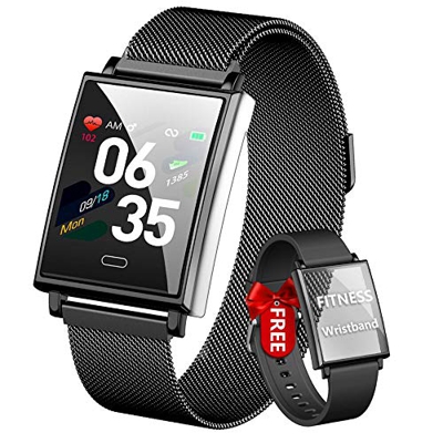 HOFIT Smartwatch Uomo Fitness Tracker, Orologio Fitness Uomo,Orologio Smartwatch Impermeabile IP68,Orologio Pressione Sanguigna Cardiofrequenzimetro,C