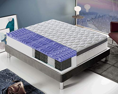 Materassiedoghe - Materasso Matrimoniale a Molle indipendenti insacchettate Alto 29 cm con 7 cm di Memory a 9 Zone differenziate - Ergonomico - Antiba