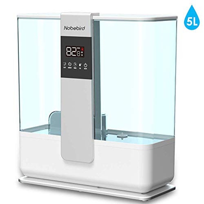 Umidificatore a nebbia fredda 5L,umidificatore a ultrasuoni con riempimento dall'alto con telecomando e 3 impostazioni di nebbia,8 impostazioni del ti