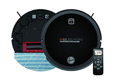 Hoover 38383000, H-Go 300 Hydro HGO320H 011 Robot Multifunzione 2in1, aspirazione+Lavaggio, Hi-Gloss Black
