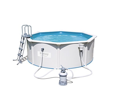 Bestway Hydrium 56574 Piscina con bordi Piscina rotonda 10990L Blu, Grigio piscina fuori terra
