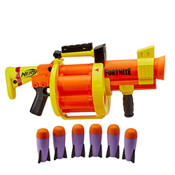 Hasbro Nerf- Nerf GL (Blaster lanciarazzi con Tamburo Rotante, Scudo e 6 Razzi, Ispirato al Videogioco Fortnite), E8910 características