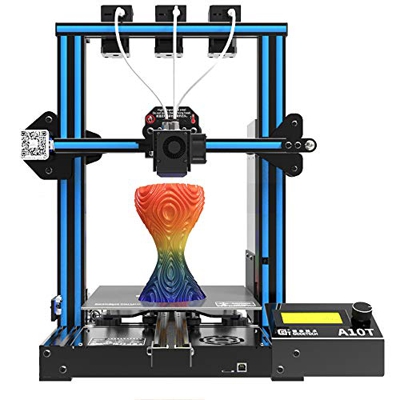 DERUC Geeetech A10T Mix-Color - Stampante 3D in alluminio Prusa I3, con funzione di ripresa pausa, montaggio rapido, 220 x 220 x 250 mm