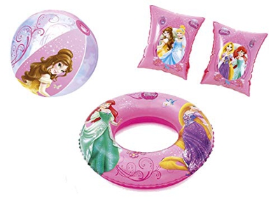 CM Set n 1 Accessori Gonfiabili Mare Principesse Disney (Ciambella + Braccioli + Palla)