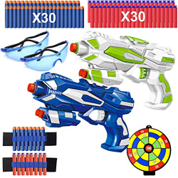 2 Pezzi Pistole Giocattolo, Pistole Blaster con Freccette in Schiuma, Occhiali Protettivi, Cinturini da Polso e Bersaglio, Pistola Giocattolo Regalo d en oferta