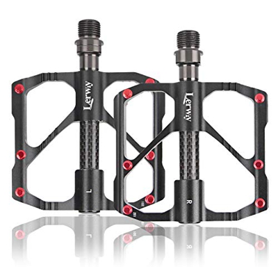 LERWAY Pedali per Bicicletta, MTB Pedali Flat Leggeri Pedali Bici Corsa Antiscivolo Ibridi per Mountain Bike,Bici da Strada per 9/16"con Strumento di 