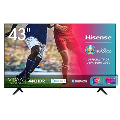 Hisense 43AE7000F, Smart TV LED Ultra HD 4K 43", HDR 10+, Dolby DTS, Alexa integrata, Tuner DVB-T2/S2 HEVC Main10 [Esclusiva Amazon - 2020]