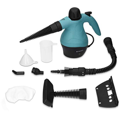 Navaris Pulitore a Vapore Elettrico Portatile - Set 9 Accessori Pulitrice a Vapore Palmare 135°C 1050W - per Pulire Pavimenti Divani Vetri Tende Auto en oferta