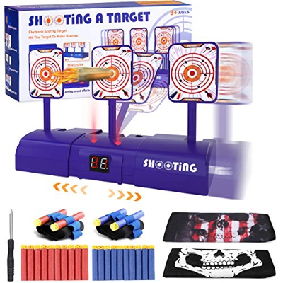 Gafild Bersaglio Elettronico Bambini per Nerf Ripristino Automatico Basetta Tiro a Segno con Digitale Punteggio Effetto Luce Suono Target Accessori pe