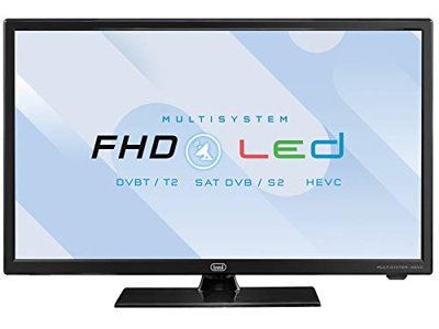 Trevi LTV 2202 SAT Televisore LED 22” con Decoder Digitale Terrestre DVBT-T2 e Satellitare DVBS-S2, HEVC 10 Bit, Presa Accendisigari 12V, Ideale per C