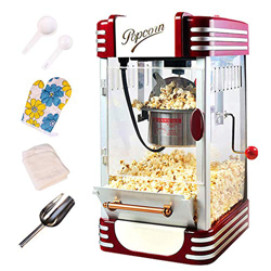 EastMetal Macchina Pop Corn, Macchina Popcorn retrò Mini, Macchina per Popcorn, Aria Calda, Senza Grassi o Oli, con Blocco Elettromagnetica, Finestra  precio