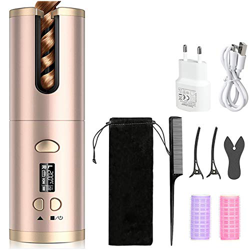 Arricciacapelli automatico, QUARED Ferro Arricciacapelli professionale USB portatile ricaricabile con 6 impostazioni di temperatura e rivestimento in  precio