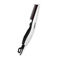 CXZC Pettine elettrico 2 in 1, pettine lisciante per arricciare, può ruotare di 360 gradi, spazzola lisciante da barba, riscaldamento rapido, pettine  en oferta