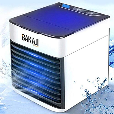 Bakaji Mini Raffrescatore Portatile da Tavolo Scrivania Deumidificatore Ventilatore USB Casa Auto 3 Velocità Selezionabili con Serbatoio Acqua Ghiacci