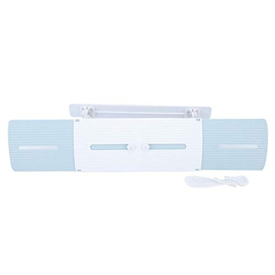 GAESHOW Regolabile Pieghevole Telescopico Condizionatore d'Aria Deflettore Direzione del Vento Parabrezza Deflettore ABS(Blu)