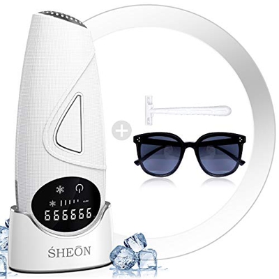 IPL Epilatore, SHEON Epilatore a Luce Pulsata IPL Laser Epilatore 999.999 Flash Impulsi con Schermo LCD Depilazione Indolore Professionale Domestica p