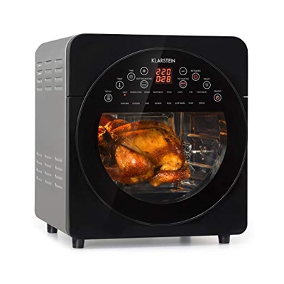 KLARSTEIN AeroVital Easy Touch - Friggitrice e Forno ad Aria Calda, Volume XXL: 14 Litri, 1700 W, 16 Programmi, Cool Touch Housing, Timer: 60 minuti/8