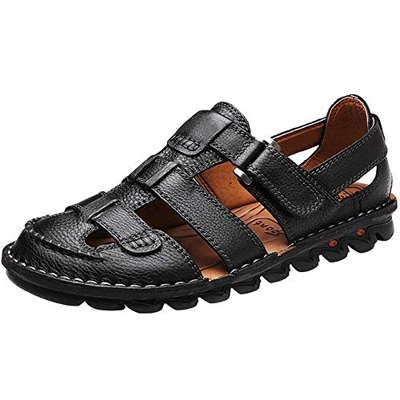 YAER Sandali in Pelle da Uomo Scarpe da Spiaggia per Gli Uomini Scarpe Sandali EU38-EU48 (2 Colore)