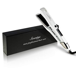 Piastra Per Capelli Professionale Larga In Titanio Tecnologia Ioni Negativi Con Display Digitale LCD Piastra Capelli Portatile Bianca. precio