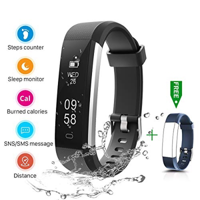 CHEREEKI Fitness Tracker, IP67 Impermeabile Orologio Smartwatch Sleep Monitor Leggi Messaggio da SMS, Whatsapp, Facebook, Skype