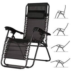 BAKAJI Sedia gravità Zero Sdraio da Giardino Poltrona Relax Pieghevole Salvaspazio Tubolari Acciaio 22mm Reclinabile Tessuto in Texilene Traspirante,  precio
