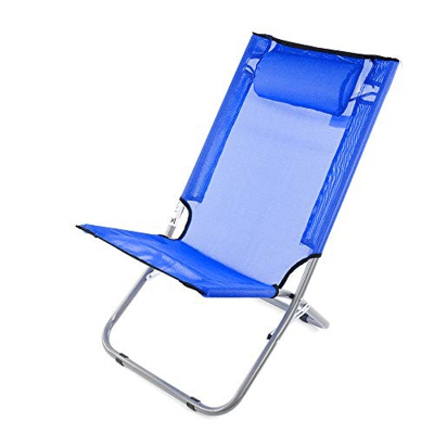 SEDIA SDRAIO MARE Spiaggina ACCIAIO e TEXTILENE per spiaggia giardino campeggio (blu)