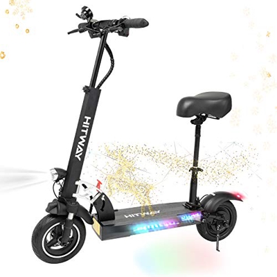 HITWAY Monopattino Elettrico Unisex Adulto, Scooter Elettrico Fuoristrada con Sedile, Scooter Monopattino Elettrico Pieghevole, 50 Km di Autonomia, ve