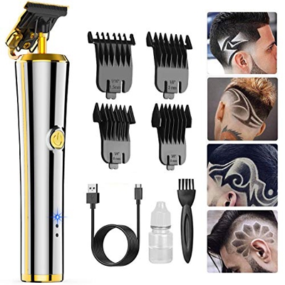 Tagliacapelli Uomo Professionale,Oudekay USB Ricaricabile Cordless Rasoio Capelli Tagliacapelli Hair Trimmer T-Outliner Tagliacapelli Precisione con 4