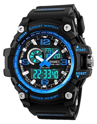 Orologio sportivo uomo, impermeabile digitale militare orologi con conto alla rovescia/timer/allarme per da corsa, LED analogico orologio da polso uom